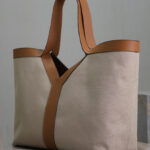 Saint Laurent Y Leather And Canvas Tote Bag Coffee